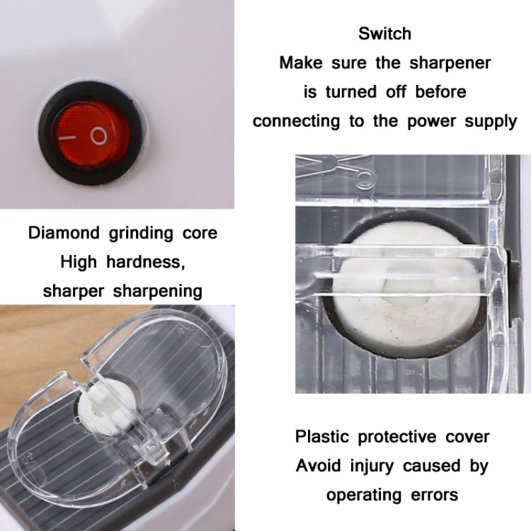 JJ-1 Kitchen Electric Double Sided Knife Sharpener, Specification: USB Plug