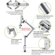 TB-03 Aluminum Alloy Tablet PC Stand Lazy Bedside Desktop Folding Camera Microphone Stand(Silver)