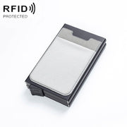 RFID Aluminum Alloy Anti-Degaussing Coin Card Holder(Black Silver)