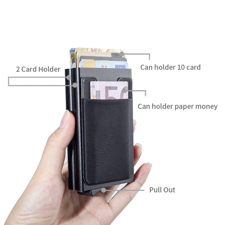 RFID Aluminum Alloy Anti-Degaussing Coin Card Holder(Black Red)
