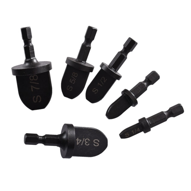 6 PCS / Set Straight Pipe Metal Reamer Hex Shank Electric Expander