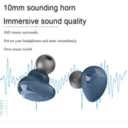 Mini Wireless With Charged Power Display ENC Bluetooth Headset(Blue)