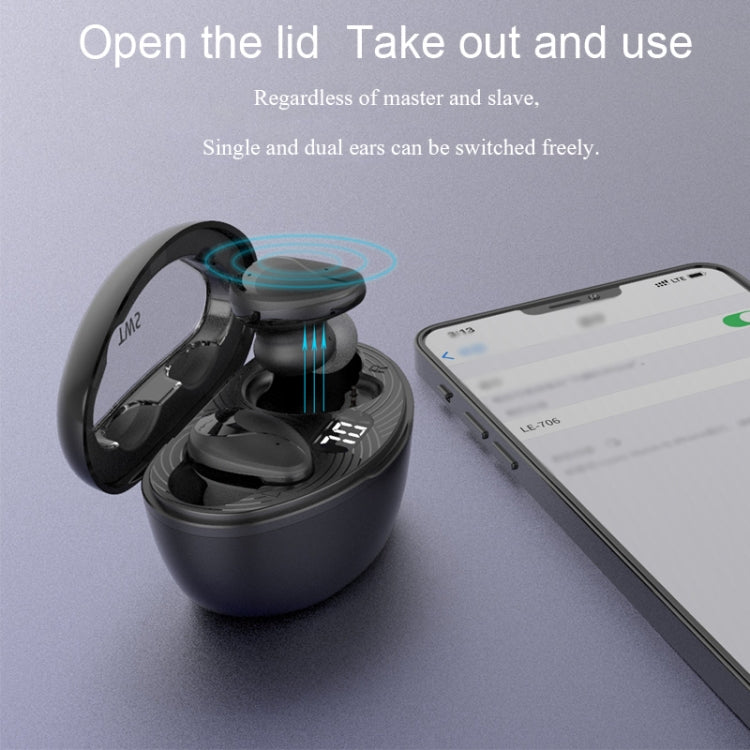 Mini Wireless With Charged Power Display ENC Bluetooth Headset(Blue)