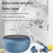 Mini Wireless With Charged Power Display ENC Bluetooth Headset(Blue)