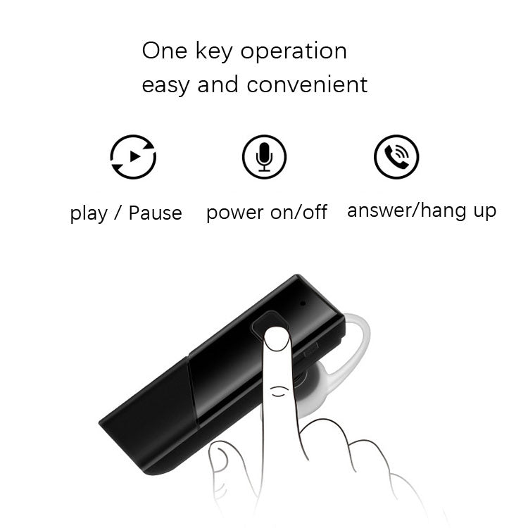 Single Ear 4.2 Bluetooth Headset Stereo HIFI Sports Wireless Bluetooth Headset(A2 White)