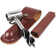 Woodworking Hand Drill Outdoor Survival Drill Hand Screw Drill With PU Case (Brown)