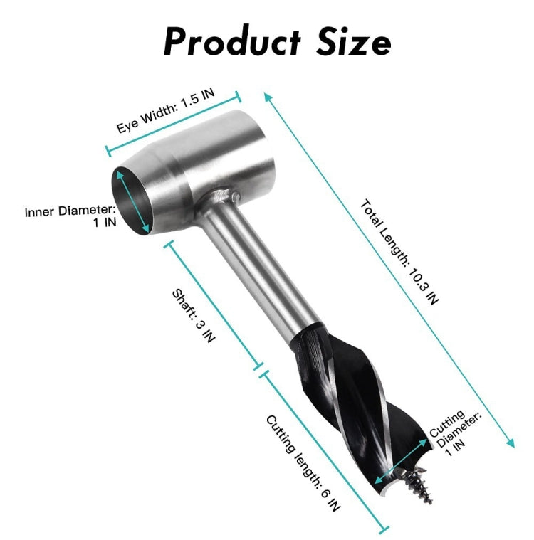 Woodworking Hand Drill Outdoor Survival Drill Hand Screw Drill With PU Case (Brown)