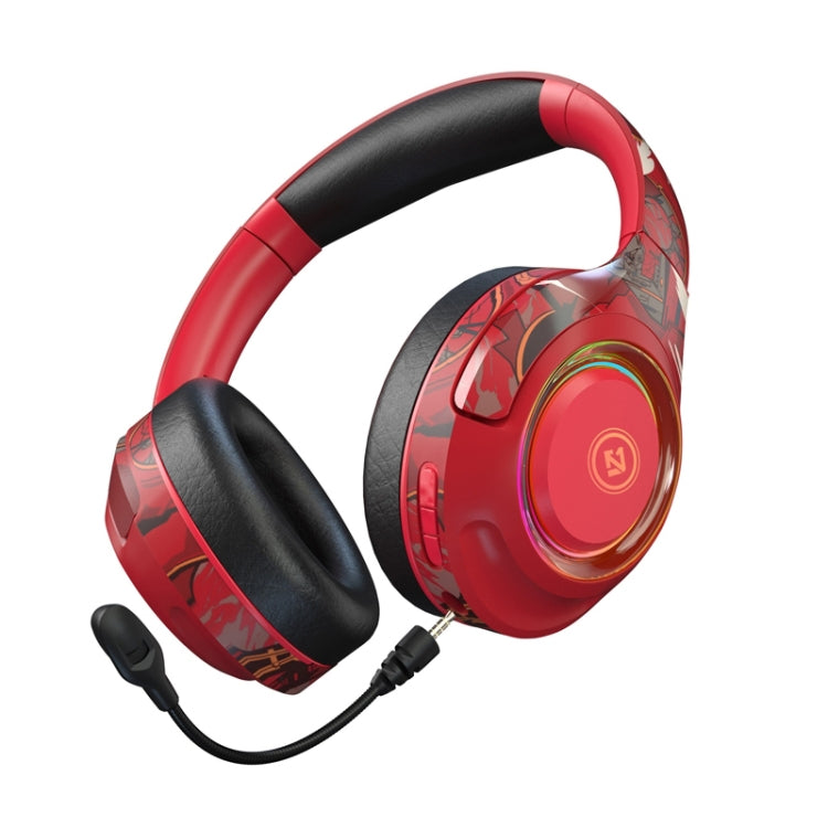 EL-A2 Gaming Ambient Light Folding Wireless Bluetooth Headset(Red)