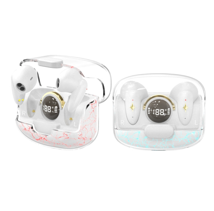 TWS Wireless Bluetooth Headset In-ear Space Capsule Gaming Headset(Transparent White)