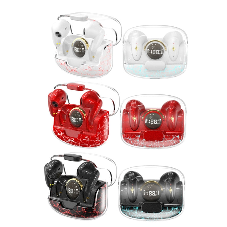 TWS Wireless Bluetooth Headset In-ear Space Capsule Gaming Headset(Transparent White)