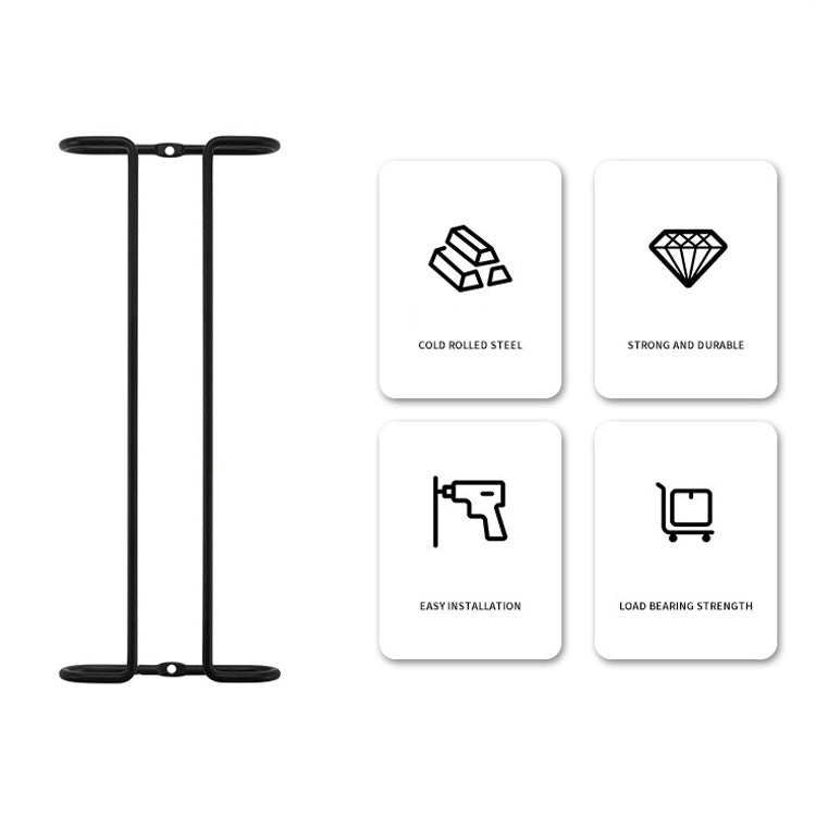 Simple Single-Row Red Wine Cup Inverted Rack(Dumb Black)