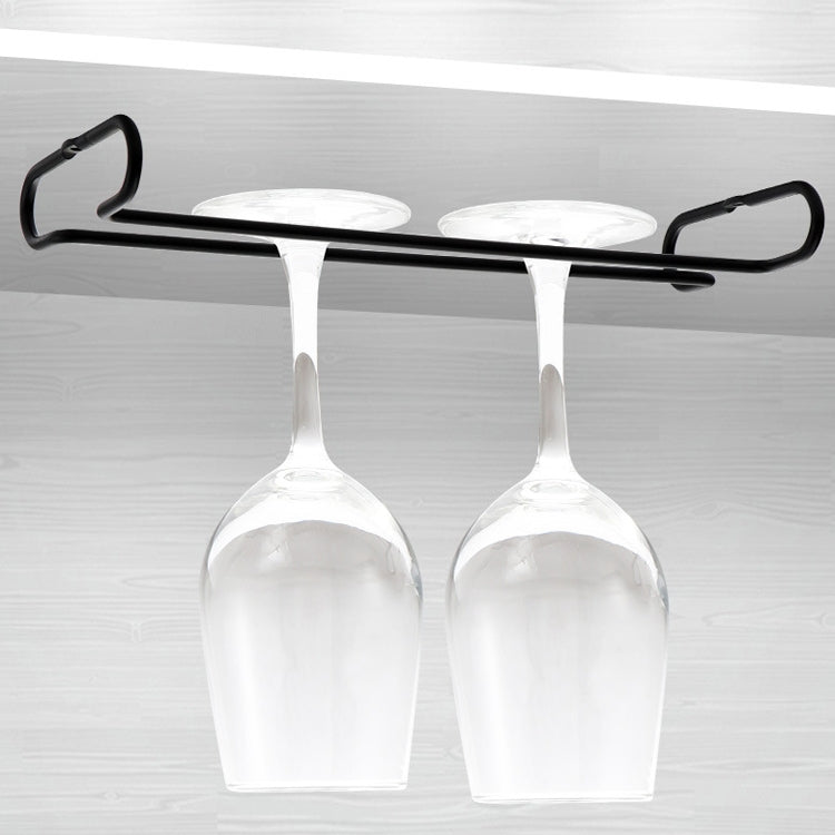 Simple Single-Row Red Wine Cup Inverted Rack(Dumb Black)