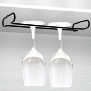 Simple Single-Row Red Wine Cup Inverted Rack(Dumb Black)