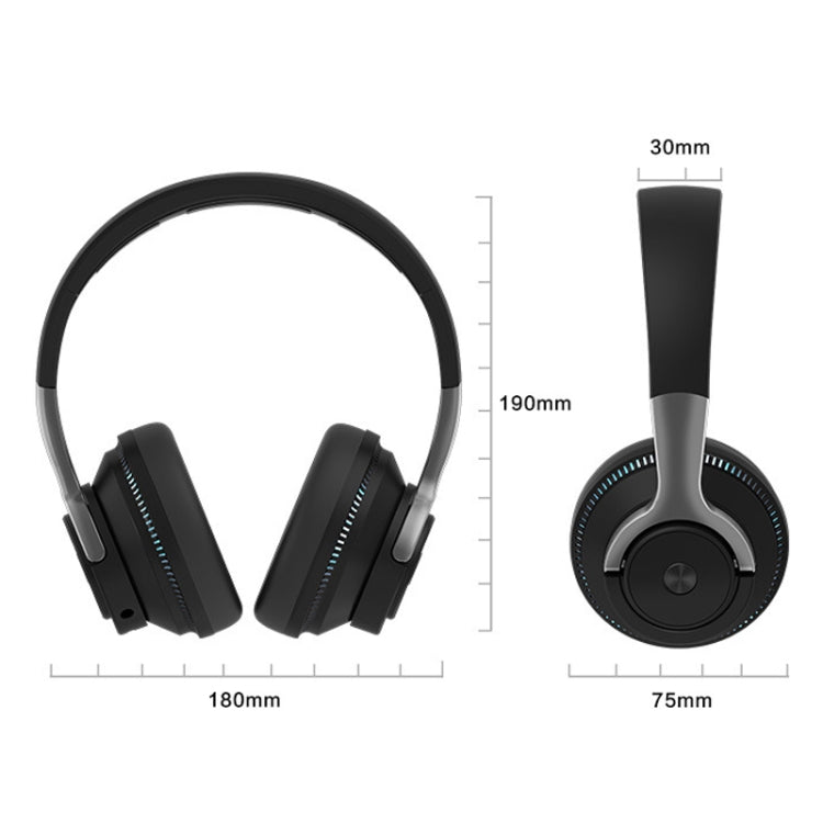 H2 Colorful Luminous Subwoofer Folding Retractable Card Wireless Bluetooth Headset(White)