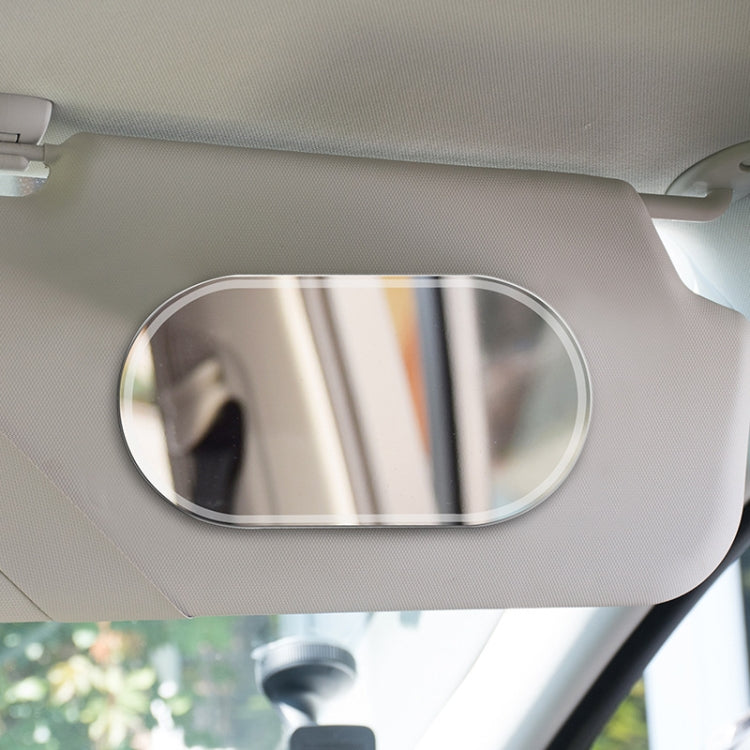 Sun Visor High-Definition Mirror Stainless Steel Makeup Mirror Oval Small