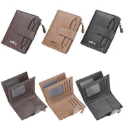 Baellerry D3218 Men Short Multi-Card Slot Zipper Wallet Large Capacity Card Holder(Black)