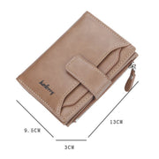 Baellerry D3218 Men Short Multi-Card Slot Zipper Wallet Large Capacity Card Holder(Black)