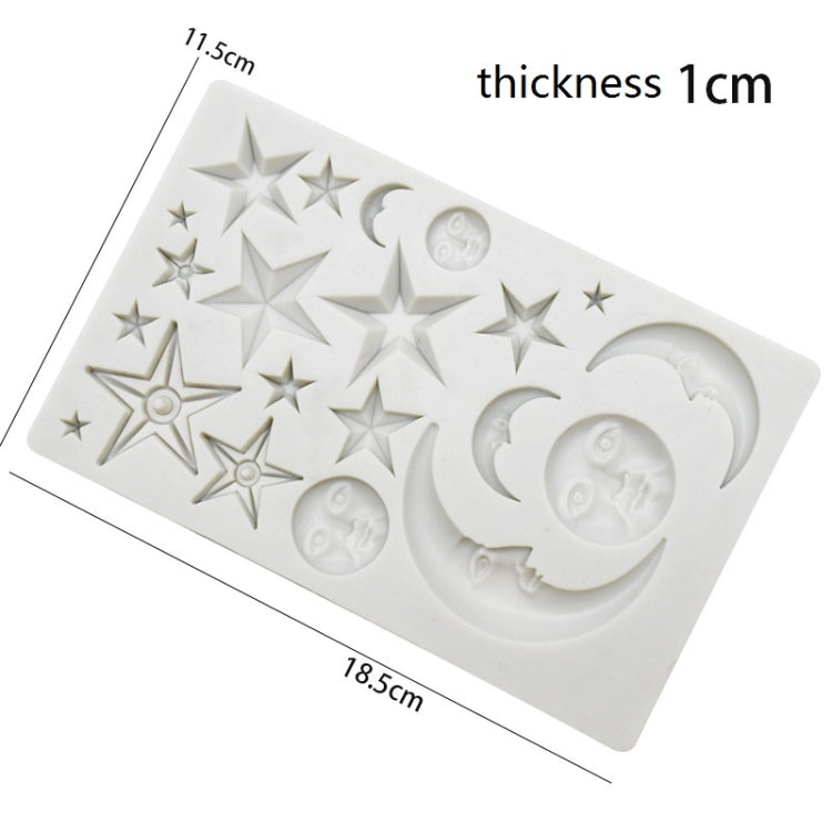 Star Moon Face Chocolate Clay DIY Silicone Mold(Gray)