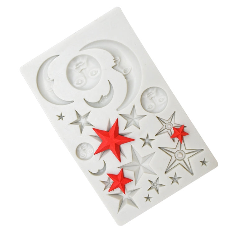 Star Moon Face Chocolate Clay DIY Silicone Mold(Gray)