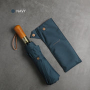 PARACHASE Ten-bone Double-layer Large Windproof Business Automatic Folding Umbrella(Navy)