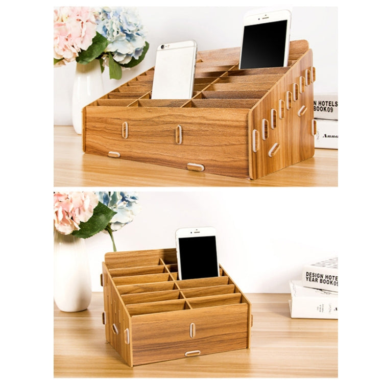 D-86 Office Conference Classroom Mobile Phone Storage Box, Style: 36 Grids (Walnut)