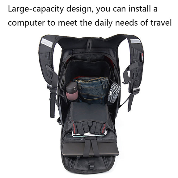 MOTOCENTRIC 11-MC-0077 Motorcycle EVA Turtle Shell Shape Riding Backpack(Black)