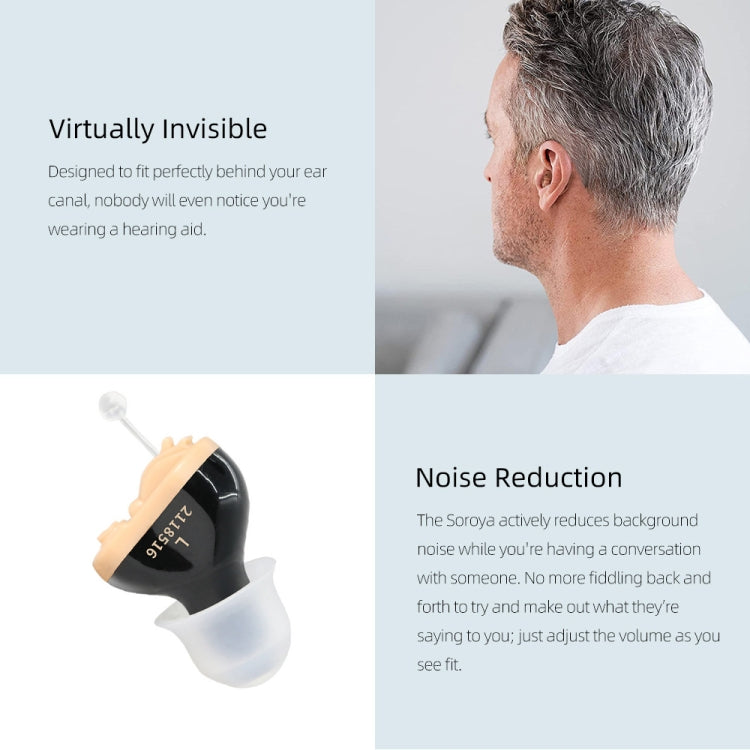Battery Type Digital Noise Reduction Hearing Aid Elderly Sound Amplifier(Black Left Ear)