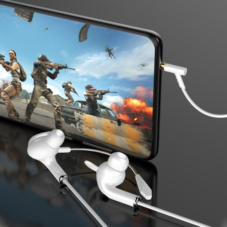 3.5mm Interface Mobile Phone Wire Control Headphones(White)