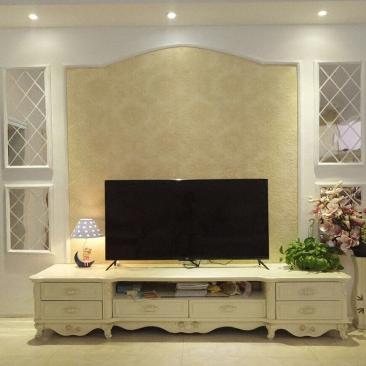 Rhombus Stitching Background Acrylic Mirror Decorative Stickers, Specification: Golden Large