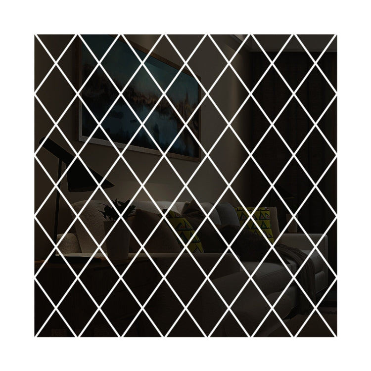 Rhombus Stitching Background Acrylic Mirror Decorative Stickers, Specification: Black Large
