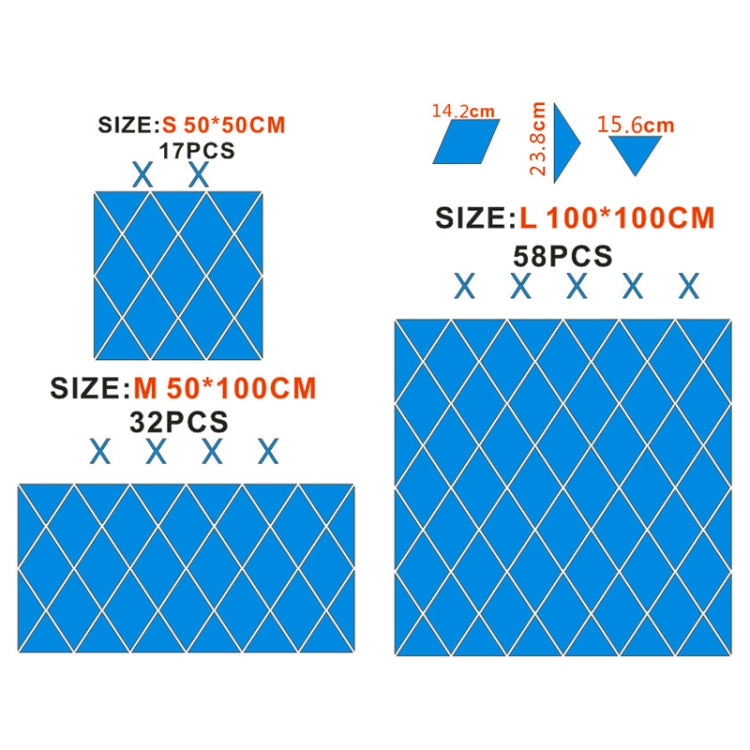 Rhombus Stitching Background Acrylic Mirror Decorative Stickers, Specification: Black Large