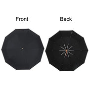 PARACHASE Large Ruggedized Shrink Retro Wind-Resistant Folding Umbrella(Blue)