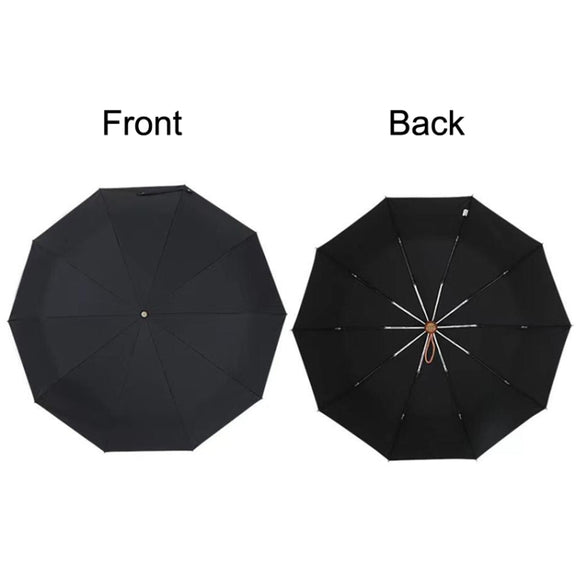 PARACHASE Large Ruggedized Shrink Retro Wind-Resistant Folding Umbrella(Blue)