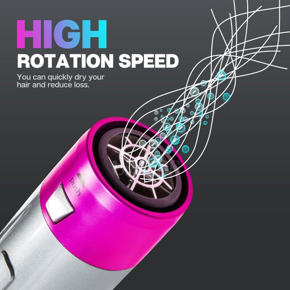 5-in-1 Hot-air Comb Automatic Straightening Dual-purpose Hair Dryer Black(US Plug)