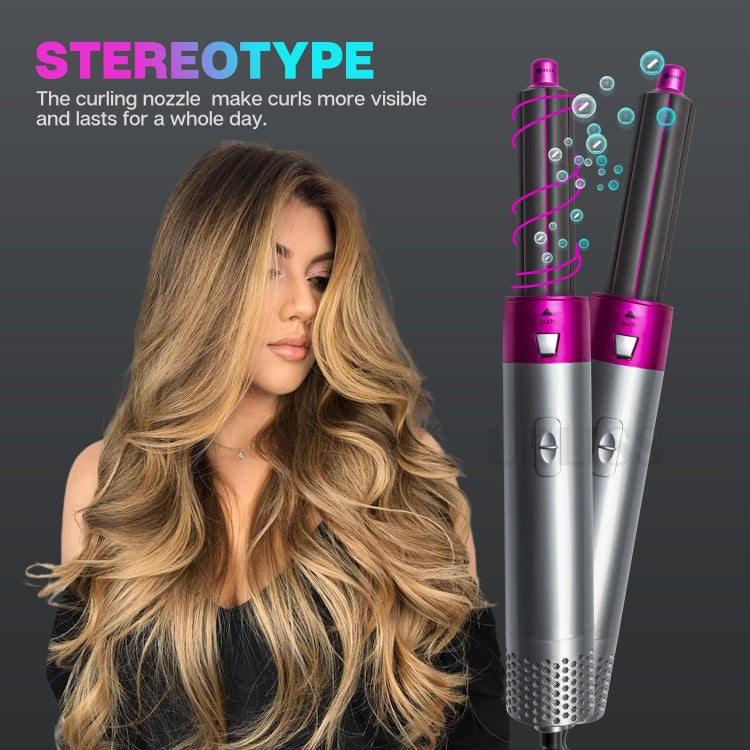 5-in-1 Hot-air Comb Automatic Straightening Dual-purpose Hair Dryer Black(US Plug)