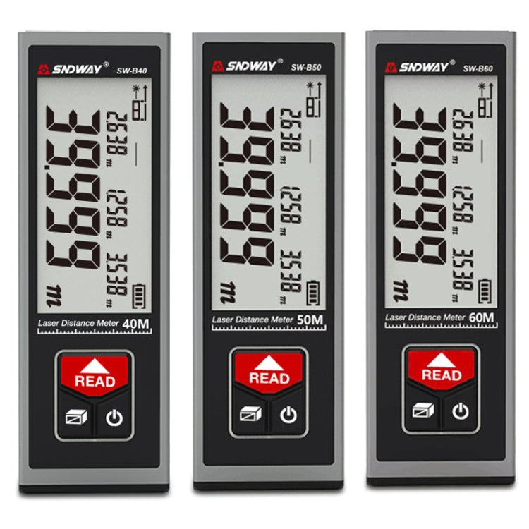 SNDWAY SW-BT60 Laser Rangefinder Infrared Measuring Ruler, Style: 60m Bluetooth Version