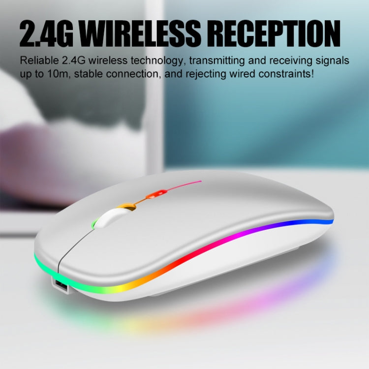 K-Snake BM110 RGB Lighting Effect Wireless Bluetooth Mouse(Silver)