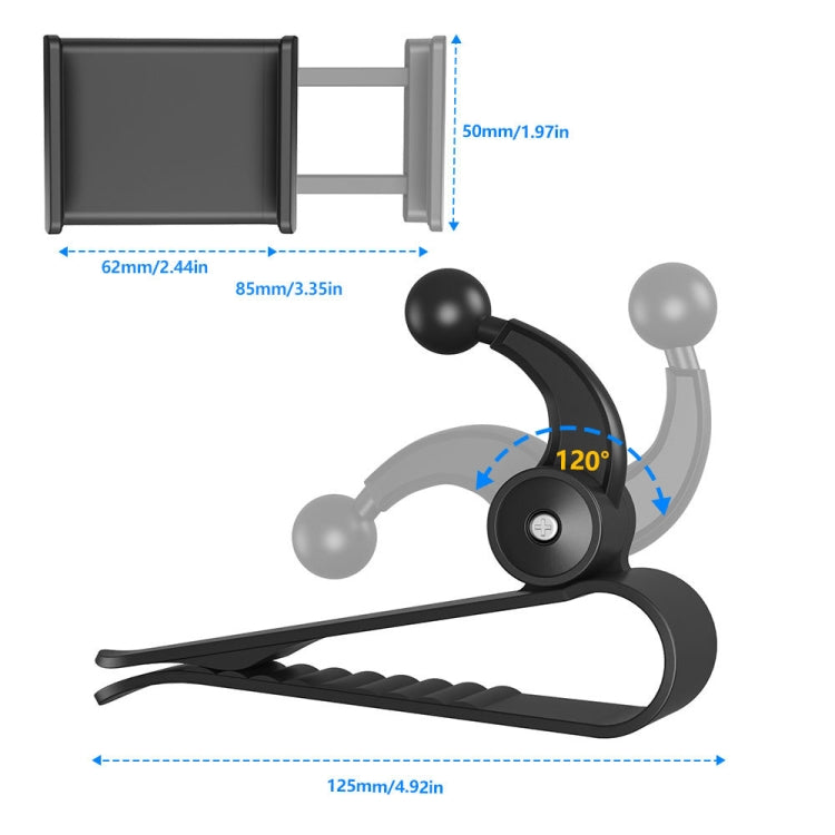 2 PCS Car Sun Visor Bracket Car Mobile Phone Buckle Holder(Black)
