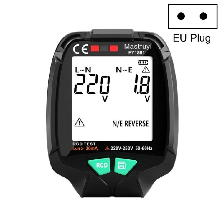 FUYI FY1881 High Precision Power Polarity Phase Socket Tester(EU Plug)