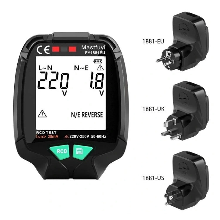 FUYI FY1881 High Precision Power Polarity Phase Socket Tester(EU Plug)