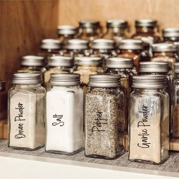 276 PCS Transparent Water-resistant Spice Labels 2 Color Combination Pantry Markers(8 Sheets / Set)