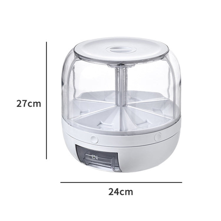 Kitchen Divider Rotating Cereal Storage Box(Transparent)