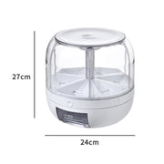 Kitchen Divider Rotating Cereal Storage Box(Transparent)