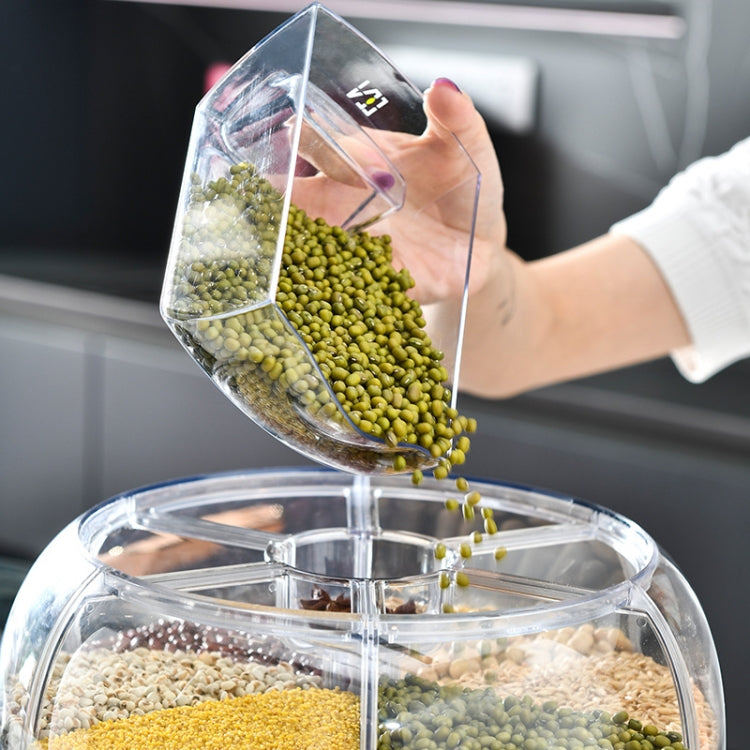Kitchen Divider Rotating Cereal Storage Box(Transparent)