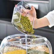 Kitchen Divider Rotating Cereal Storage Box(Transparent)