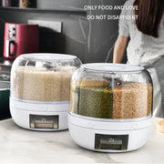 Kitchen Divider Rotating Cereal Storage Box(Transparent)