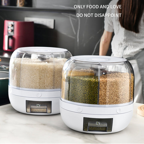 Kitchen Divider Rotating Cereal Storage Box(Transparent)