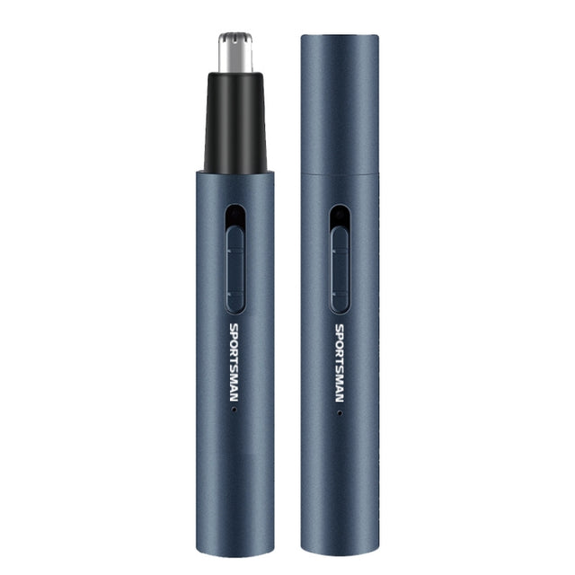 SPORTSMAN Metal Aluminum Tube Body Rechargeable Nose Hair Device, Style: Sideburns 2 In 1(Sea Blue)