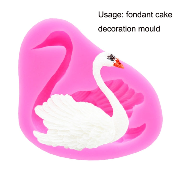 2 PCS Swan Baking Silicone Mould Cake Decorating Mould(Pink)