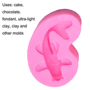2 PCS Goldfish Baking Fondant Silicone Mold Cake Decorating(Pink)